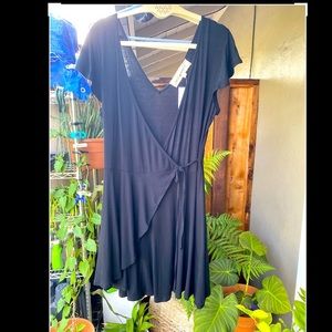 HAITUS BLACK DRAPE DRESS; Size M